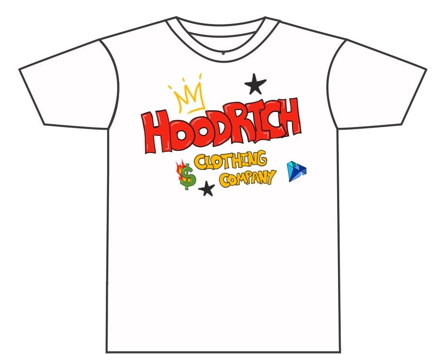 White “Diamond” HoodRich T-Shirts