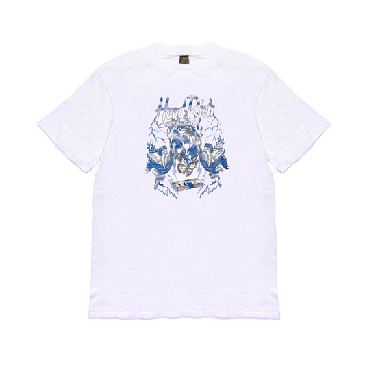 White/Blue Dark Blessed N Rich T-Shirt