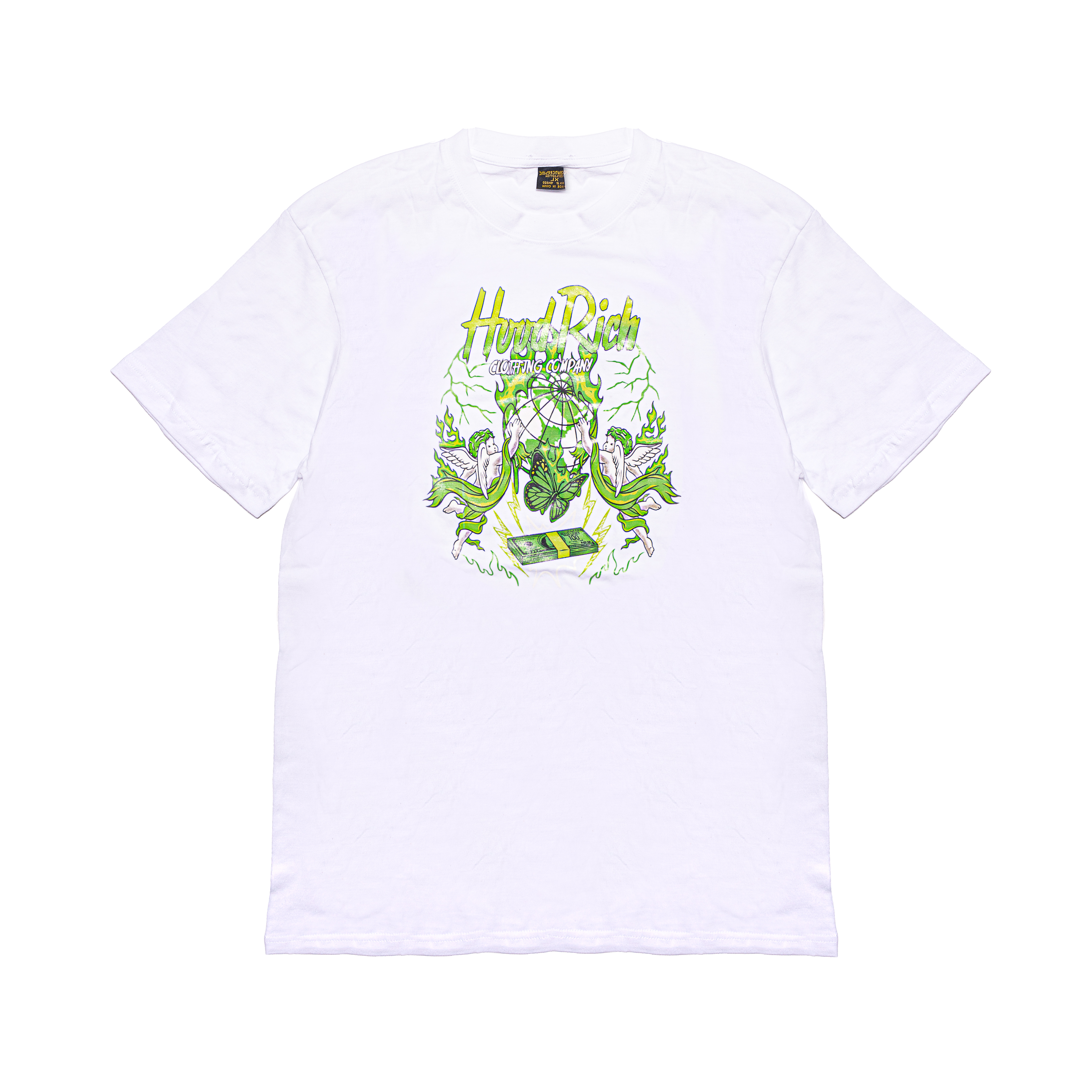 White/Green Light Blessed N Rich T-Shirt