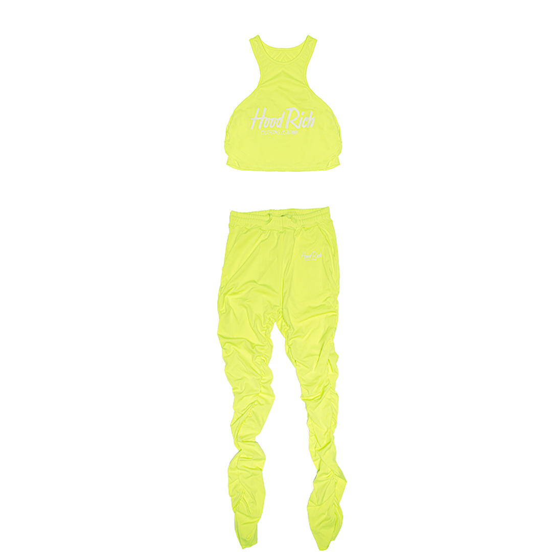 Yellow Womens Stacked Tracksuit