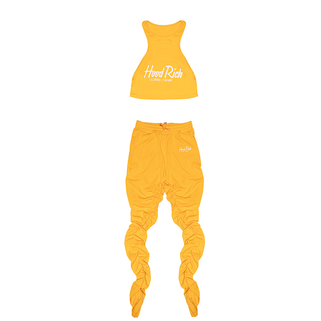 Yellow Womens Stacked Tracksuit