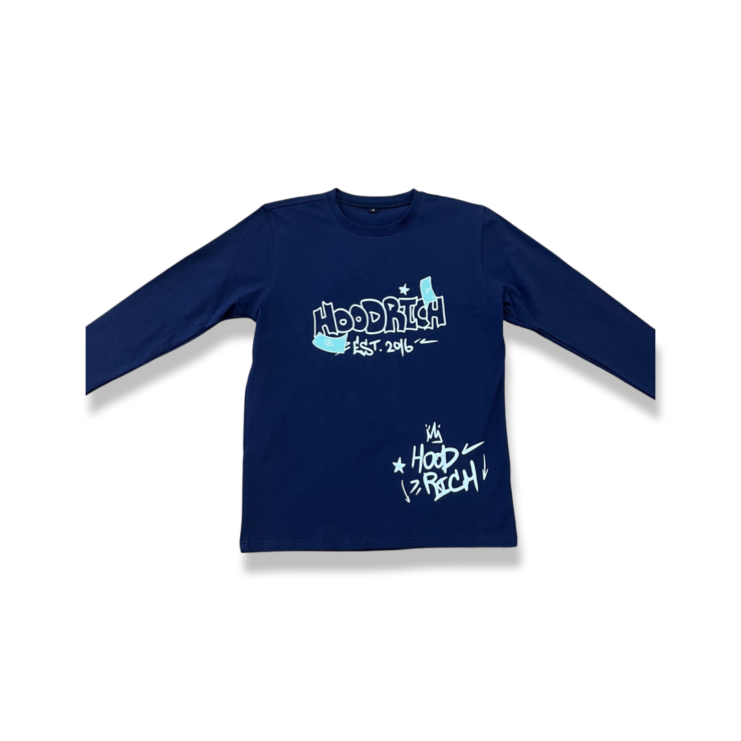 Navy Blue “Big Money” Long Sleeve T-shirts