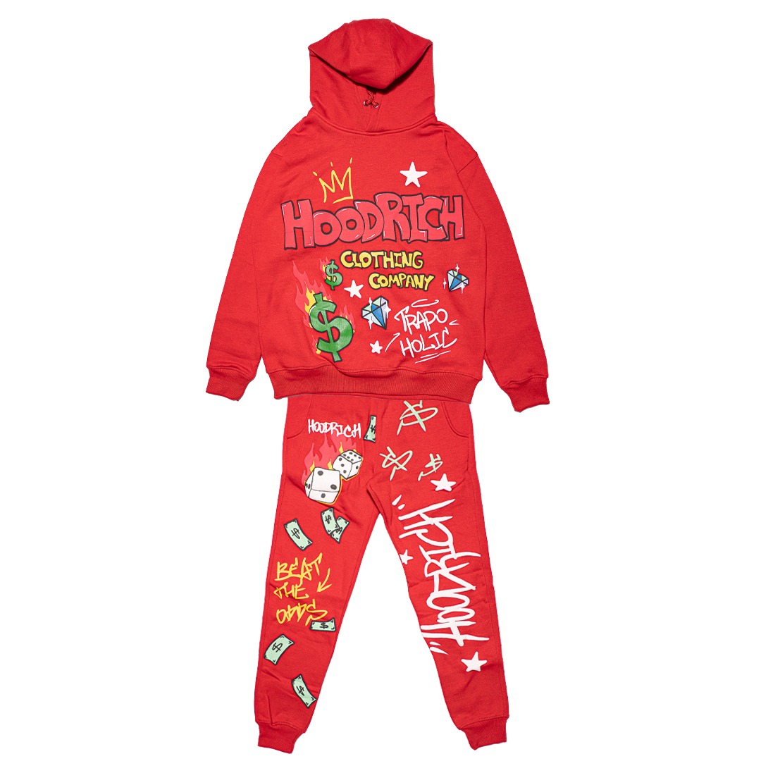 Red Trapoholic Hoodie & Pants Set