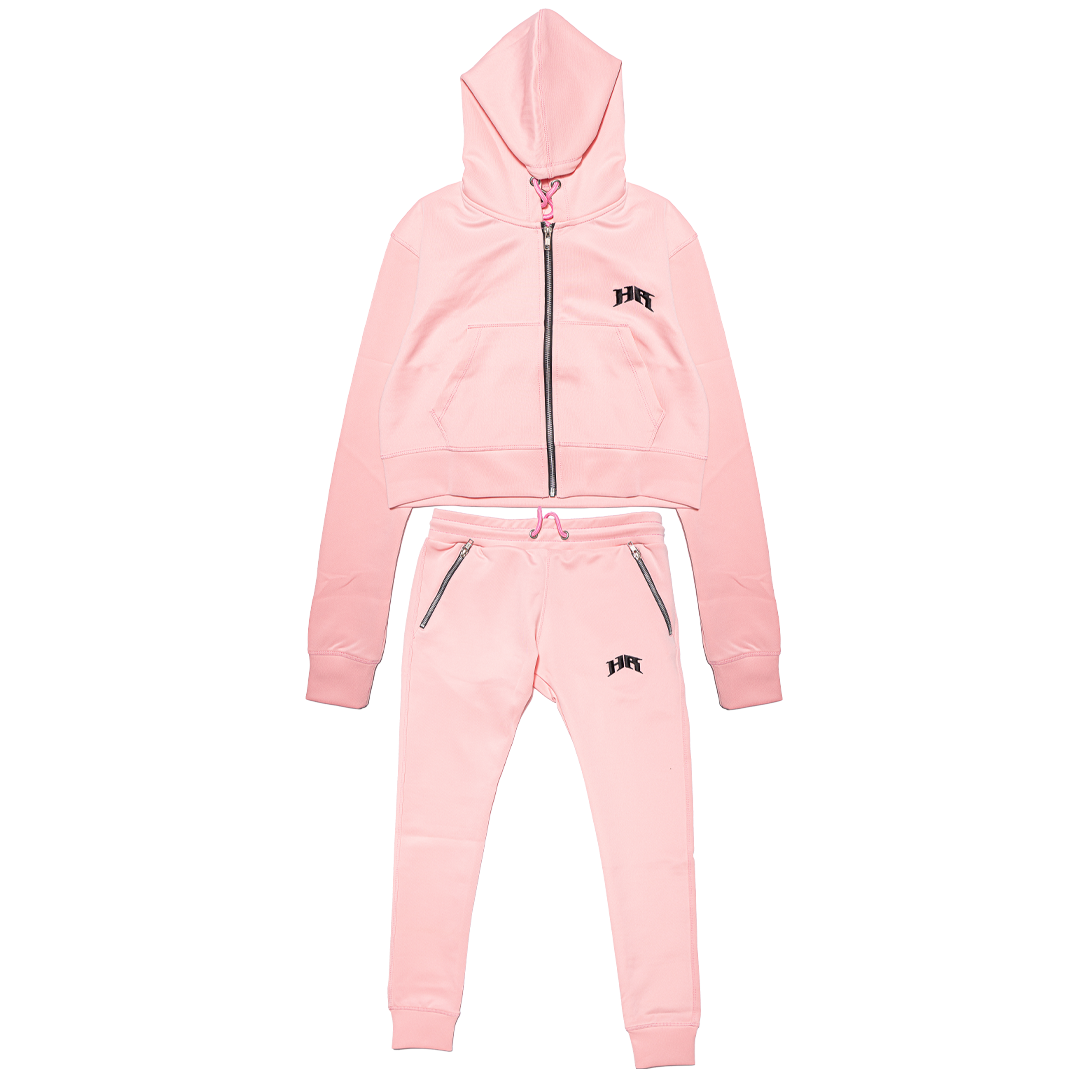 Pink HR Crop Top Set