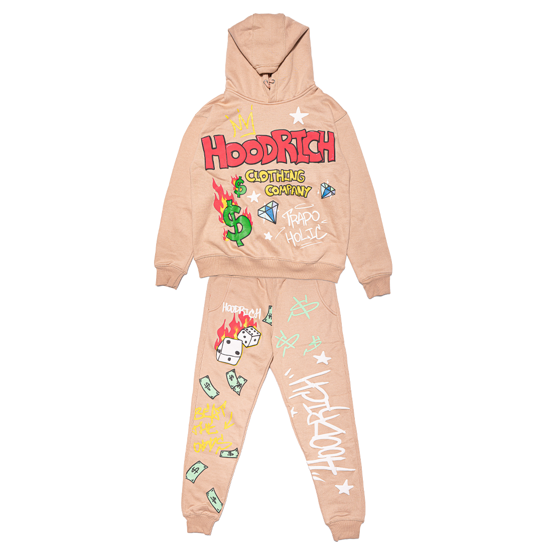 Tan Trapoholics Hoodie & Pants Set