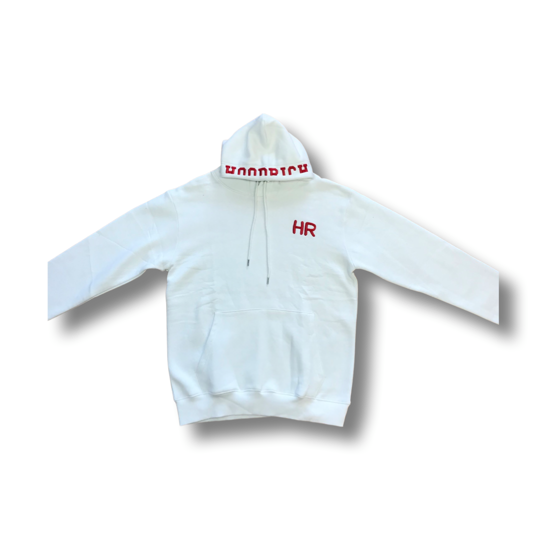 White “Rich Stitched” Hoodies