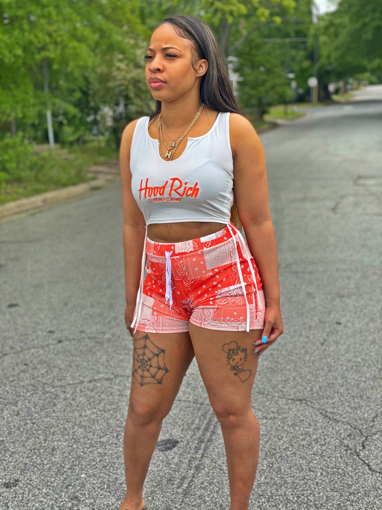 Orange “Bandanna” HoodRich Sets